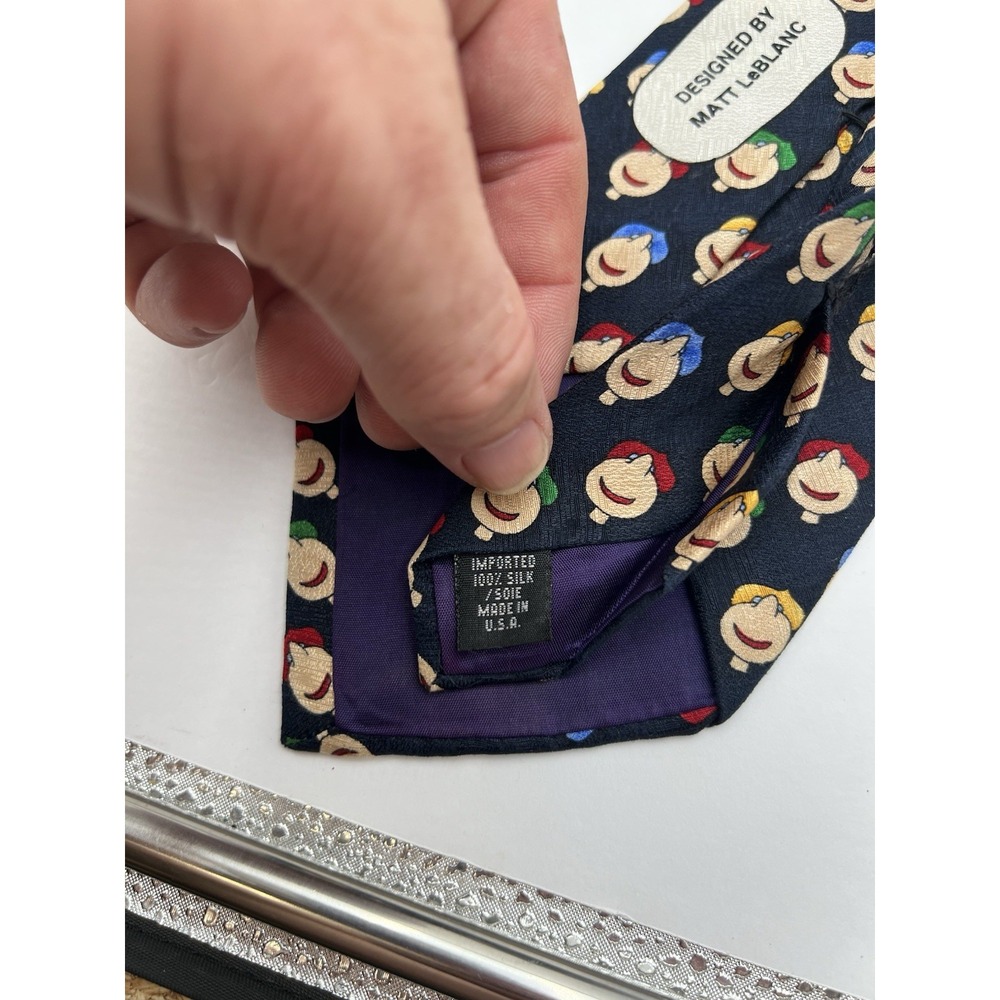 Vintage Matt LeBlanc Save the Children Silk Tie Friends 90s Novelty Made USA